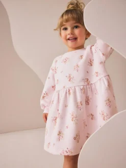 Best Next Cream Floral Sweat Dress (3mths-7yrs)