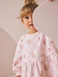 Best Next Cream Floral Sweat Dress (3mths-7yrs)