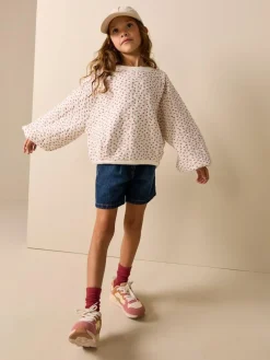 Next Quilted Sweatshirt (3-16yrs) Cream Flower Ditsy