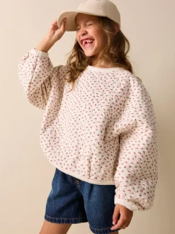 Next Quilted Sweatshirt (3-16yrs) Cream Flower Ditsy