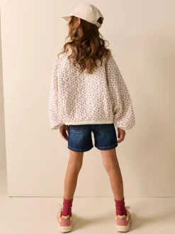 Next Quilted Sweatshirt (3-16yrs) Cream Flower Ditsy