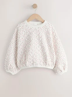 Next Quilted Sweatshirt (3-16yrs) Cream Flower Ditsy