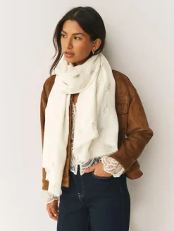 Next Cream Foil Print Lightweight Scarf^Women Hats, Gloves & Scarves|Hats, Gloves & Scarves