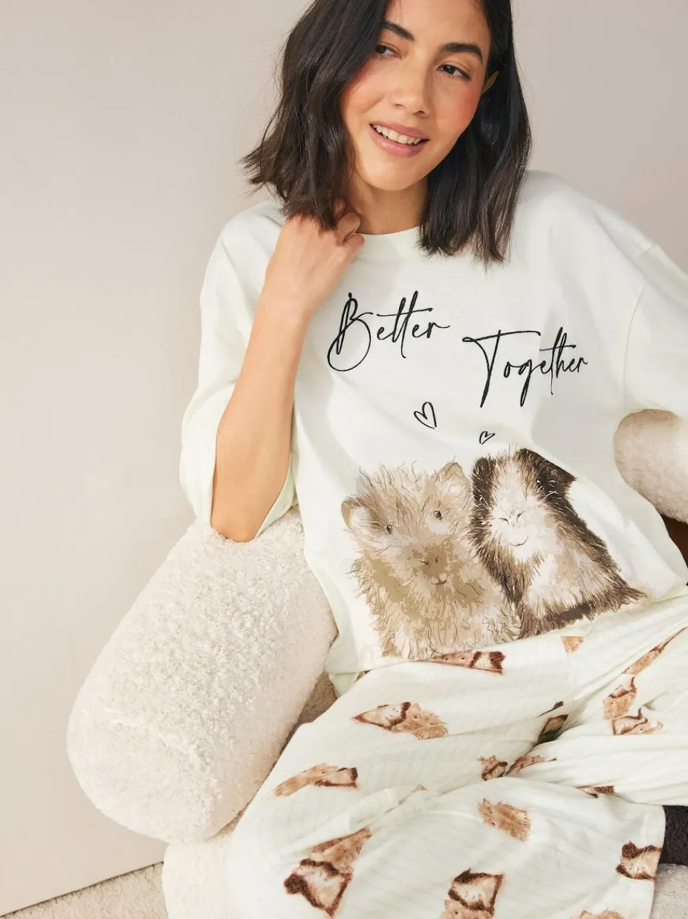 Sale Next Cream Guinea Pig Jersey Short Sleeve Pyjamas