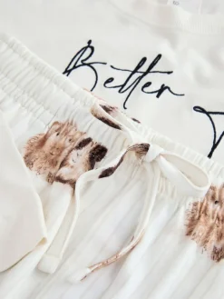 Next Cream Guinea Pig Short Pyjamas Set^Women Pyjamas|All Night & Lounge