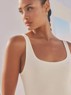 Hot Next Jersey Waisted Summer Dress Cream