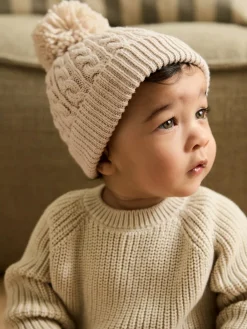 Next Knitted Cable Pom Beanie^BOY Unisex|Hats & Scratch Mitts