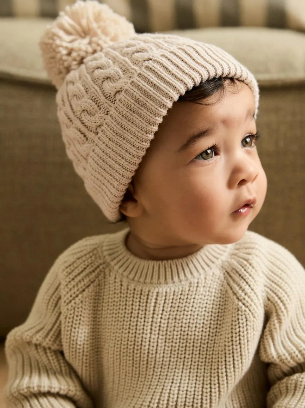 Next Knitted Cable Pom Beanie^BOY Unisex|Hats & Scratch Mitts