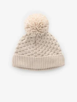 Outlet Next Cream Knitted Pom Waffle Baby Hat