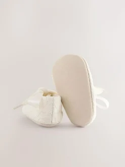 Next Cream Lace Baby Tie Front Occasion Shoes (0-24mths)^ Shoes|Boots