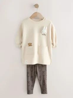 Outlet Next Cream Miffy Sweat Dress & Leggings Set (3mths-7yrs)