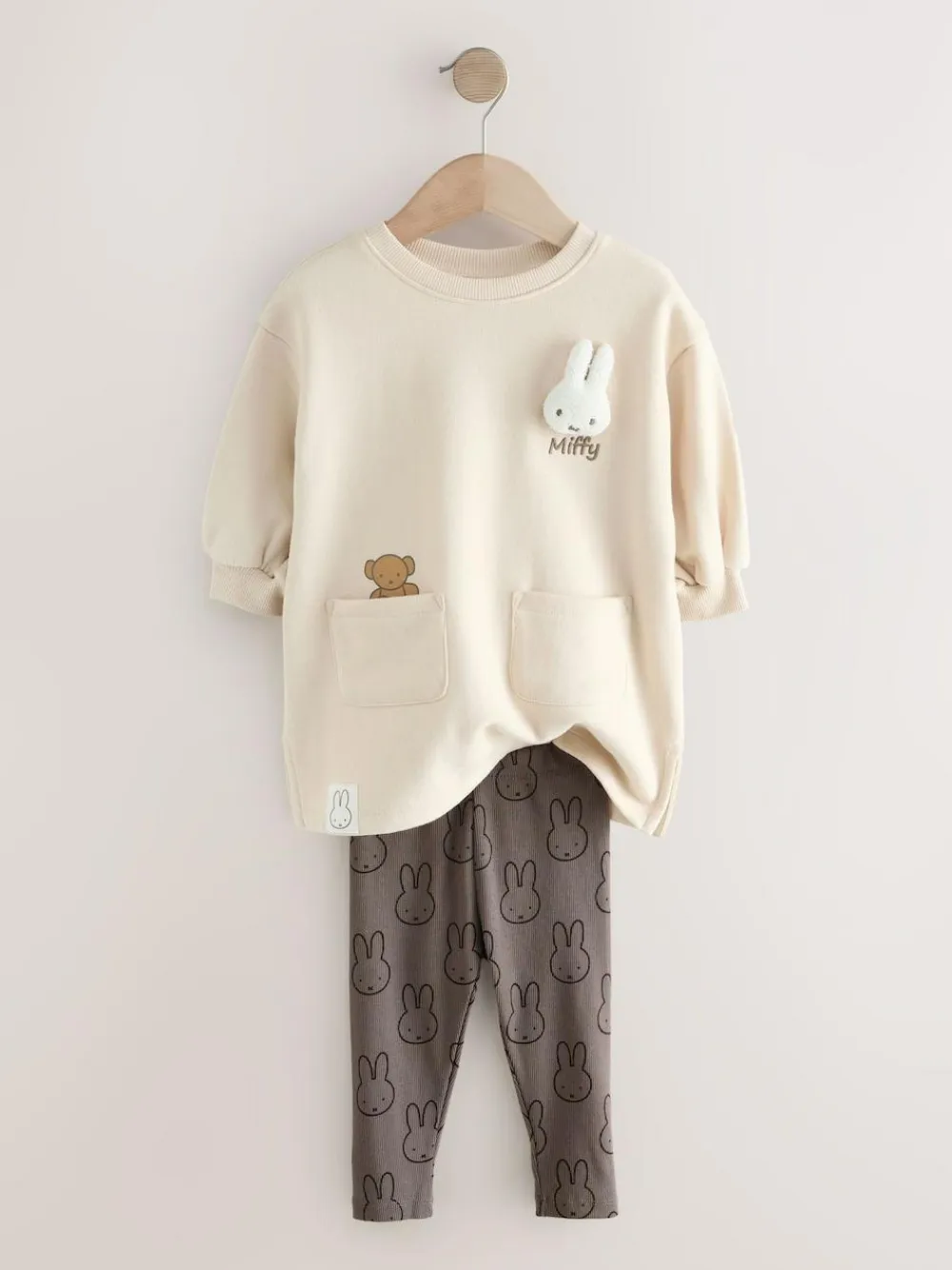 Outlet Next Cream Miffy Sweat Dress & Leggings Set (3mths-7yrs)