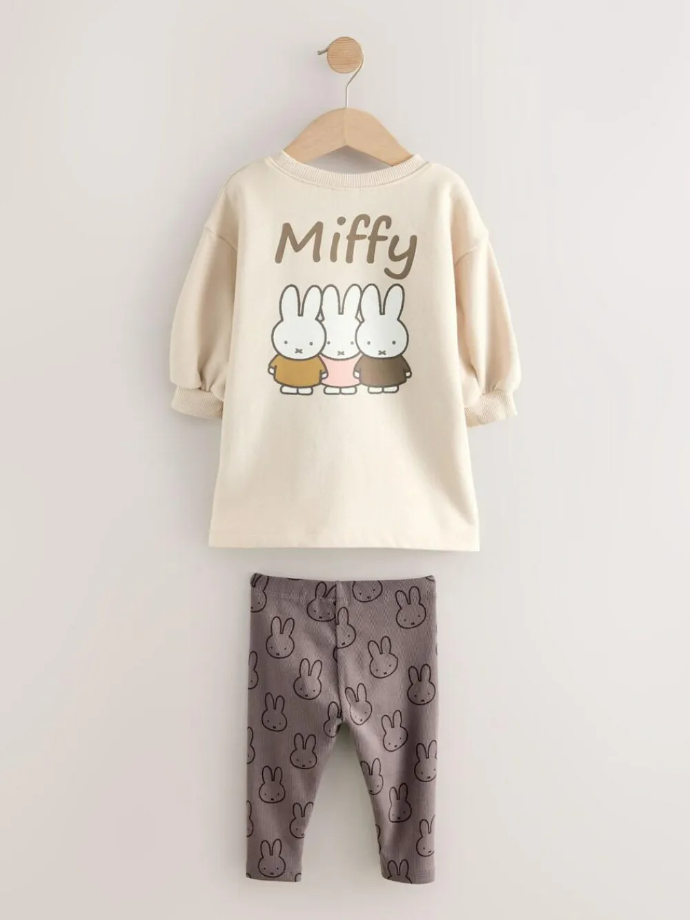 Outlet Next Cream Miffy Sweat Dress & Leggings Set (3mths-7yrs)