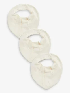 Best Next Muslin Baby Dribble Bibs 3 Pack Cream