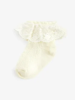 Hot Next Occasion Lace Socks 1 Pack (0mths-2yrs) Cream