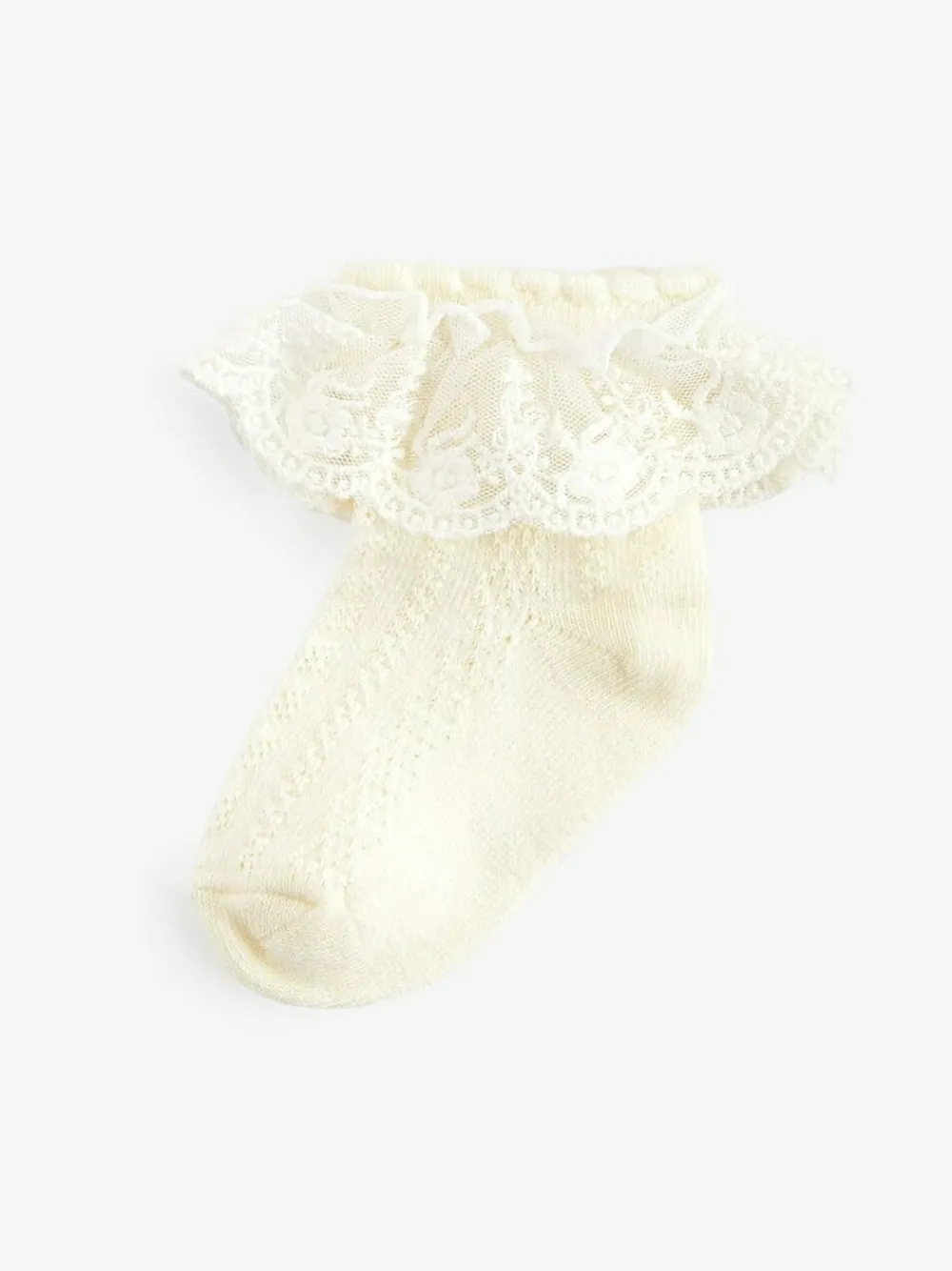 Hot Next Occasion Lace Socks 1 Pack (0mths-2yrs) Cream