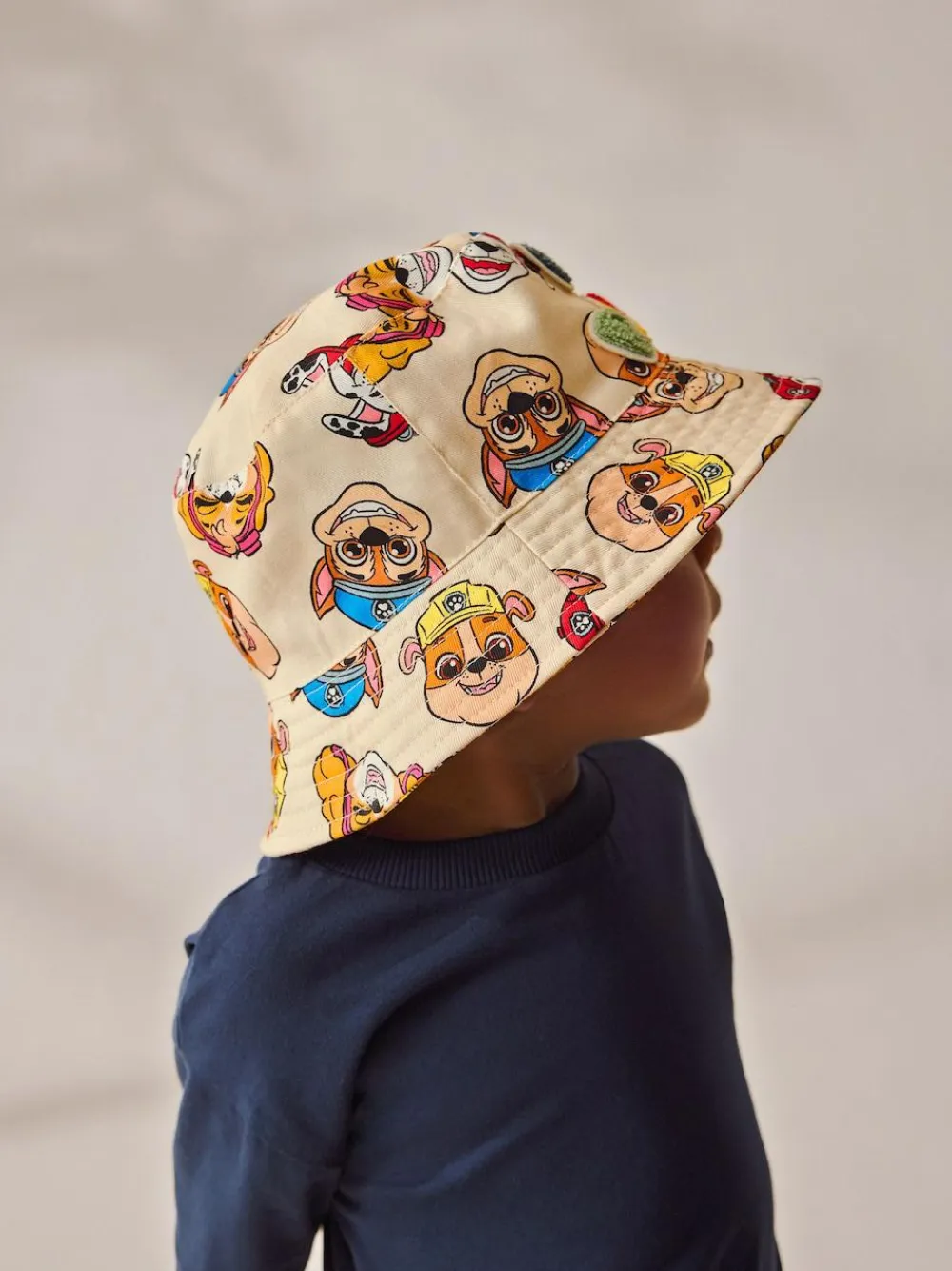 Next Cream Paw Patrol Bucket 100% Cotton Hat (1-10yrs)^BOY Hats & Scratch Mitts|Hats