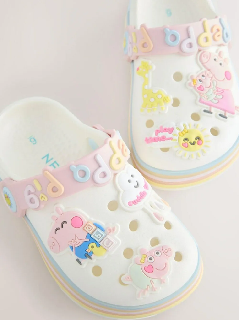 Next Cream Peppa Pig Character Clogs^ Boots