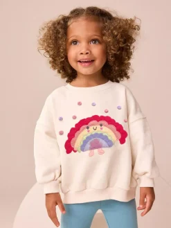 Clearance Next Crew Neck Sweatshirt (3mths-7yrs) Cream Rainbow Taco