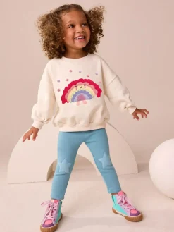 Clearance Next Crew Neck Sweatshirt (3mths-7yrs) Cream Rainbow Taco