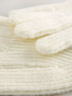 Next Rib Knit Gloves Cream