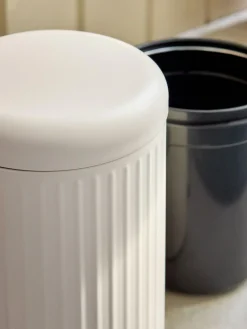 Next Cream Rib Soft Close 3 Litre Pedal Bin^ Bathroom Accessories