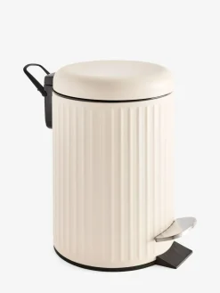 Next Cream Rib Soft Close 3 Litre Pedal Bin^ Bathroom Accessories