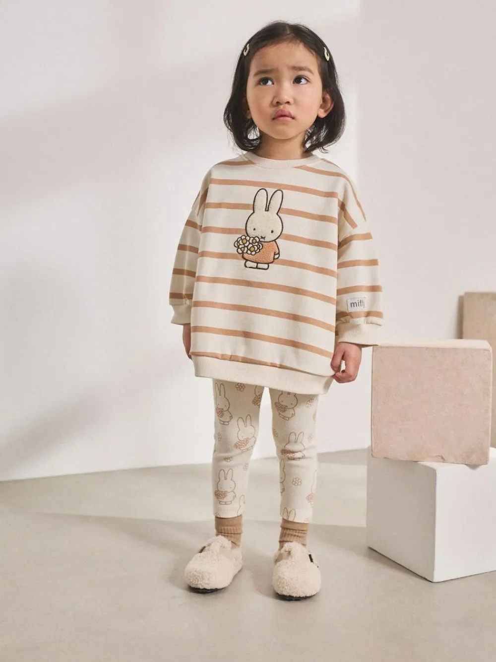 Next Cream Stripe Miffy Sweatshirt & Leggings Set (3mths-7yrs)^ Baby Girls|Cosy Club
