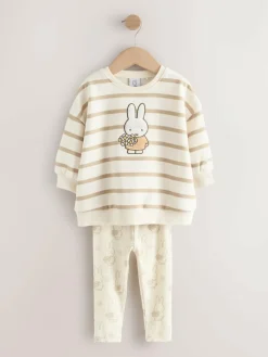 Next Cream Stripe Miffy Sweatshirt & Leggings Set (3mths-7yrs)^ Baby Girls|Cosy Club