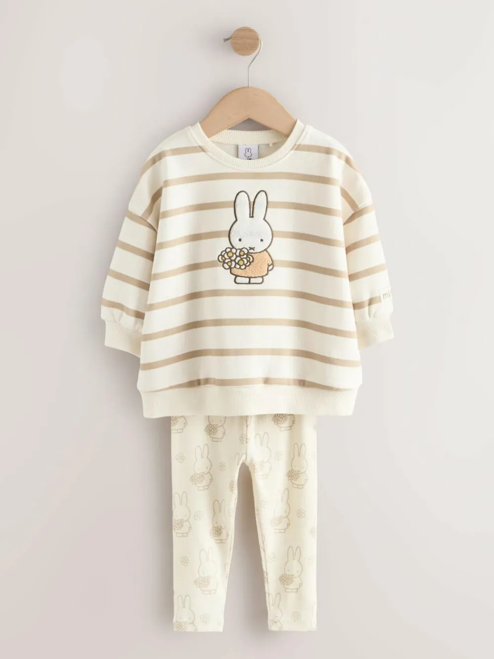 Next Cream Stripe Miffy Sweatshirt & Leggings Set (3mths-7yrs)^ Baby Girls|Cosy Club