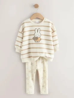 Next Cream Stripe Miffy Sweatshirt & Leggings Set (3mths-7yrs)^ Baby Girls|Cosy Club
