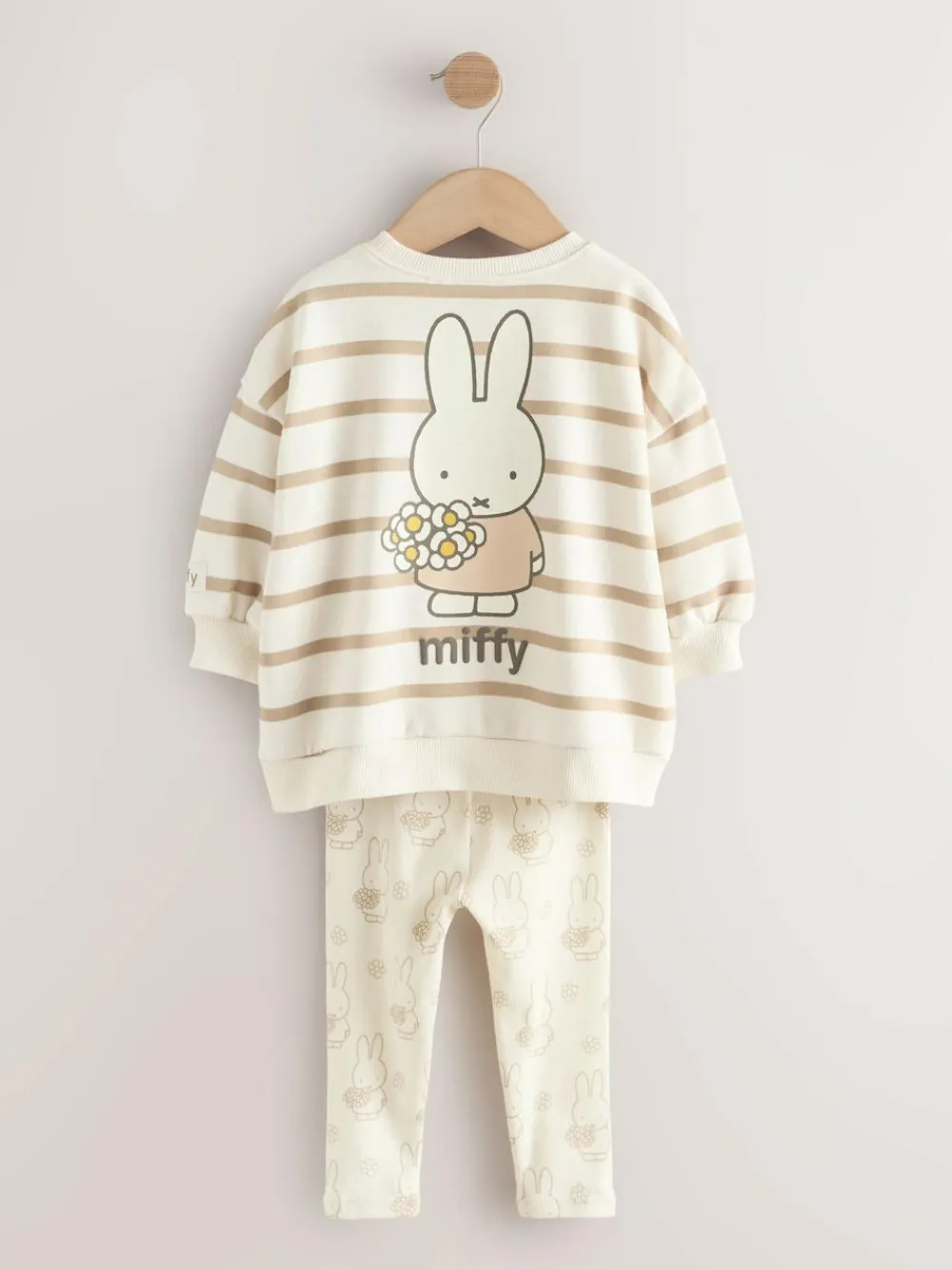 Next Cream Stripe Miffy Sweatshirt & Leggings Set (3mths-7yrs)^ Baby Girls|Cosy Club