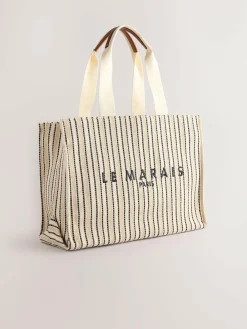 Next Cream Structured Canvas Shoulder Bag^Women Bags
