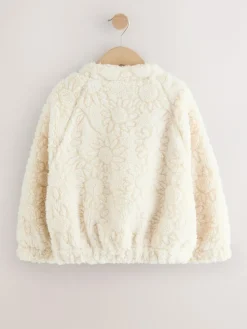 Next Cream Sunflower Borg Jacket (3-16yrs)^ Jackets & Coats|Snowsuits & Coats