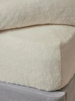 Sale Next Cream Teddy Fleece Deep Fitted Sheet