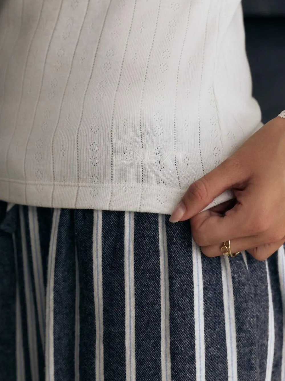 Online Next Thermal Maximum Warmth Cosy Pointelle Long Sleeved Top Cream