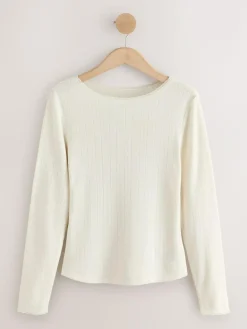 Online Next Thermal Maximum Warmth Cosy Pointelle Long Sleeved Top Cream