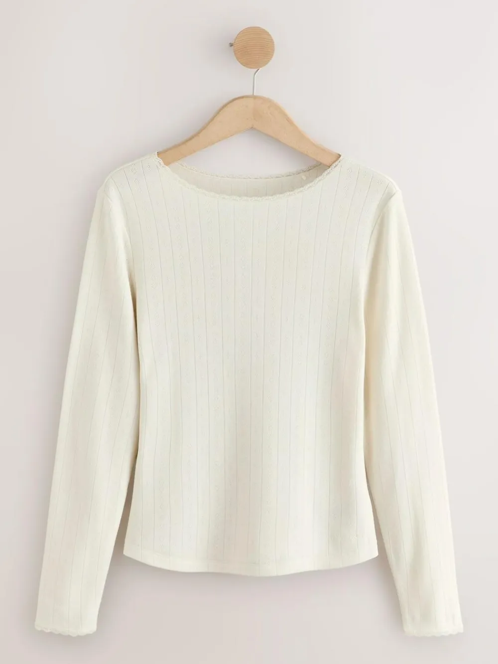 Online Next Thermal Maximum Warmth Cosy Pointelle Long Sleeved Top Cream