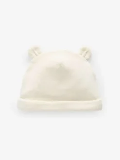 Next Cream Velour Baby Beanie Hats 2 Pack (0-12mths)^BOY Unisex|Hats & Scratch Mitts