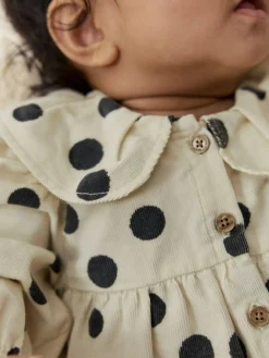 Next Cream/Charcoal Polka Dot Baby Bloomer Rompers Set 2 Piece with Tights (0mths-3yrs)^ Rompers & Overalls|Sets & Coords