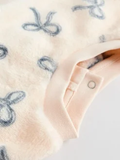 Clearance Next Cream/Grey Soft Velour Bow Print Jumper and Trousers Set (0mths-2yrs)