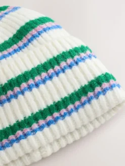 Next Cream/Pink/Green Knitted Beanie Hat^Women Hats|Hats, Gloves & Scarves