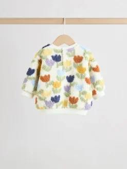 Outlet Next Baby Fleece Tops and Leggings Set 2 Piece (0mths-2yrs) Cream/Purple Tulip