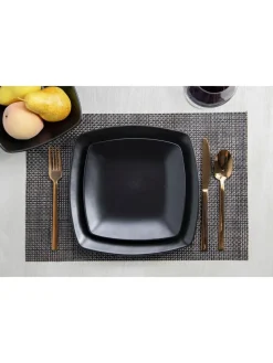 New Creative Tops 12 Piece Black Square Dinner Set