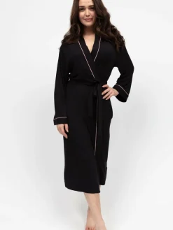 Sale Cyberjammies Black Long Jersey Dressing Gown