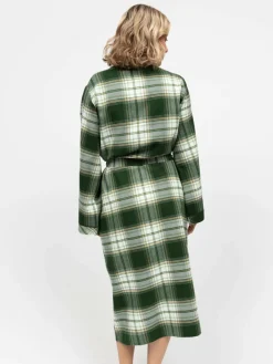 Best Cyberjammies Green Long Check Dressing Gown