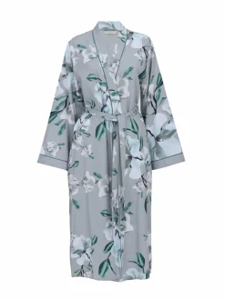 Cyberjammies Grey Floral Print Sleeve Long Dressing Gown^Women Bathrobes