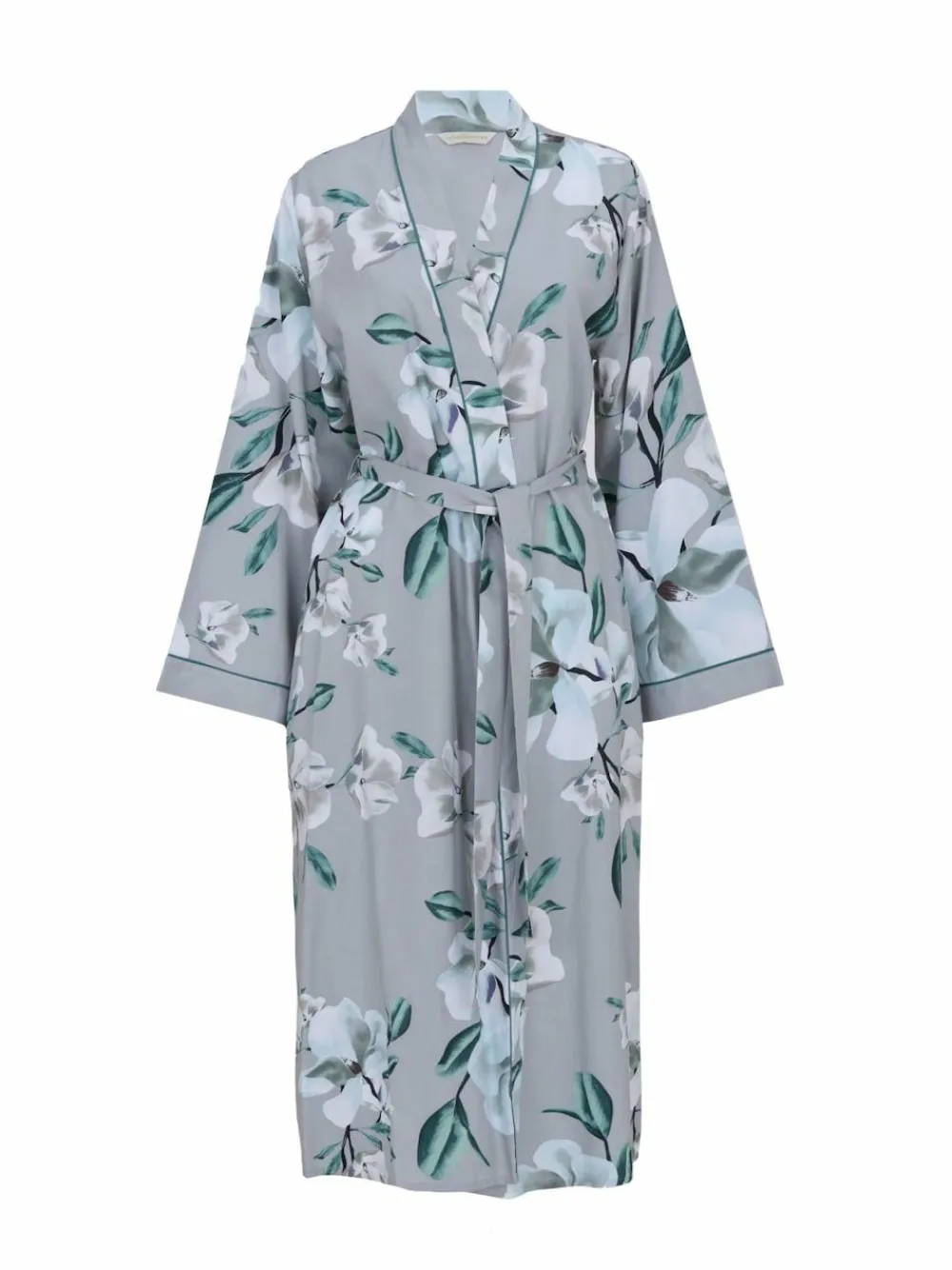 Cyberjammies Grey Floral Print Sleeve Long Dressing Gown^Women Bathrobes
