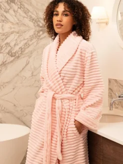 Cyberjammies Striped Sealskin Fleecy Dressing Gown^Women Bathrobes
