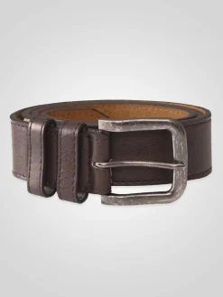D555 Brown ARCHIE Antique Buckle Faux Leather Jeans Belt 3.9cm Width^ Belts & Braces